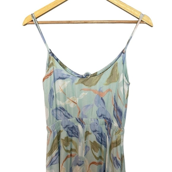 Abercrombie & Fitch Easy Waist Midaxi Dress, light blue pattern Small - Picture 10 of 11